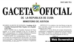 La Gaceta Oficial de Cuba