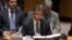  el embajador de las Naciones Unidas en Ucrania, Yuriy Sergeyev, comparece durante una reunión del Consejo de Seguridad de la ONU.