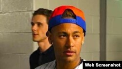 Neymar con el uniforme de los Mets. Tomado del Twitter de Broderick Zerpa.