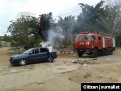 Incendio en Boyeros, La Habana. Foto: Steve M Pardo.