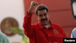 El presidente de Venezuela, Nicolás Maduro, en el Foro de Sao Pablo, en Caracas. 