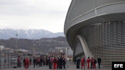 Adler Arena Speed Skating Center en el Parque Olímpico en Sochi (Rusia). 