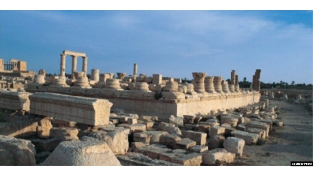 El templo de Nabu, en la ciudad arqueológica de Nimrud, en el norte de Irak, antes de ser volado por los aires.