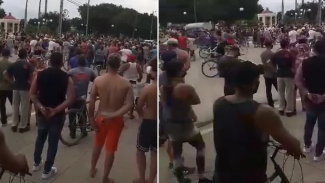 Residentes de Placetas se lanzaron a la calle el 11 de julio en protesta multitudinaria contra el gobierno comunista. (Facebook)