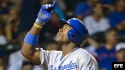 El jardinero derecho de los Dodgers, Yasiel Puig.