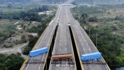 Ayuda humanitaria para los venezolanos ha llegado a Colombia pero el gobierno de Nicolás Maduro bloqueó el puente por donde debía pasar
