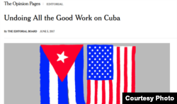 Editorial The New York Times sobre relaciones EEUU y Cuba.