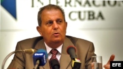 Fotografía de archivo de Pedro Álvarez, expresidente de la Empresa cubana Alimport en el Centro de Prensa Internacional en 2004.