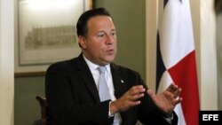 El presidente de Panamá, Juan Carlos Varela, durante la entrevista con Efe dentro de su visita oficial a Madrid. 