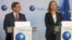 El canciller de Cuba Bruno Rodríguez y la representante de Política Exterior de la UE Federica Mogherini durante una rueda de prensa.