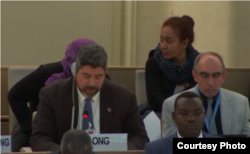 John Suarez ante el Consejo de Derechos Humanos en Ginebra.