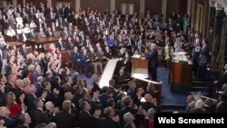 El presidente Donald Trump en el Discurso sobre el Estado de la Unión