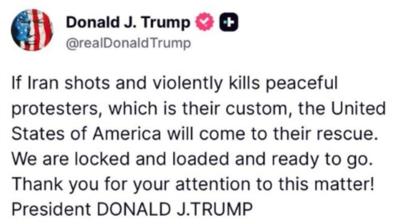 Donald Trump napovedal pripravljenost na vojaško posredovanje v Iranu