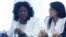 Berta Soler (i) y Leticia Ramos (d) en una audicencia de la Comisión Interamericana de Derechos Humanos. 