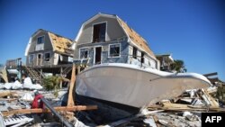 Una casa dañada por el huracán Michael en Mexico Beach, Florida, 