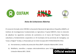 Licitación de Oxfam Intermom.