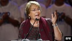 Cierre de campaña de Michelle Bachelet en Santiago de Chile