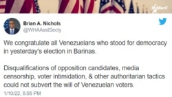 Info Martí | Estados Unidos celebró la victoria de la oposición venezolana en el estado de Barinas