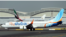 Un avión de fly dubai.