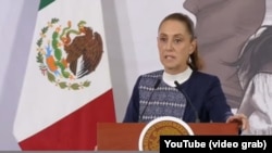 Claudia Sheinbaum, en su conferencia de prensa diaria, el miércoles 28 de enero. 