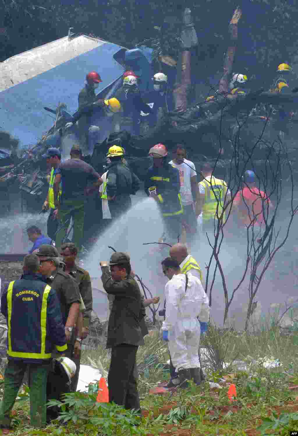 Zona del accidente del avión de Cubana