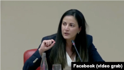 Rosa María Payá durante su intervención en el seminario "Mujeres Libres", en el Congreso de los Diputados de España. 