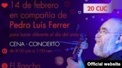 La promoción del concierto de Pedro Luis Ferrer en La Finca