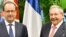 El mandatario francés François Hollande durante una reunión con el gobernante cubano Raúl Castro. Archivo.