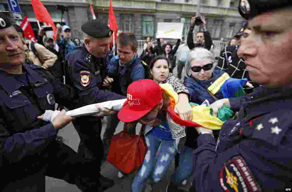 Manifestación en Moscú en defensa de la libertad en Internet