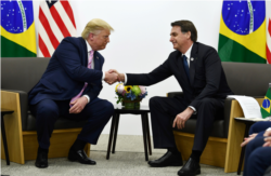 Donald Trump, presidente de EE.UU. con Jair Bolsonaro, presidente de Brasil