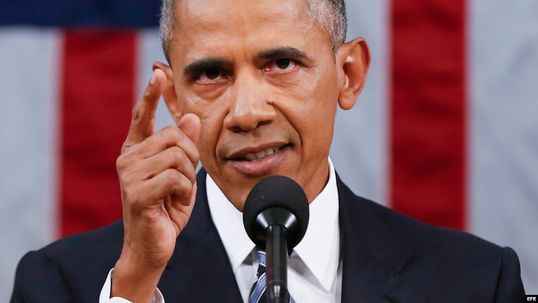 El presidente de Estados Unidos, Barack Obama durante el discurso del Estado de la Unión.