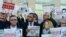 Una protesta de representantes de periodistas en Estambul, el 31 de octubre de 2017 (Yasin Akgul, AFP).