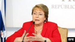 La presidenta de Chile, Michelle Bachelet, hoy 12 de septiembre de 2014