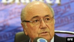 El presidente de la Federación Internacional de Asociaciones de Fútbol (FIFA), Joseph Blatter.