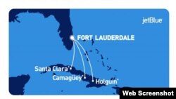 JetBlue vuelos a Cuba. Imagen Tomada de sitio oficial de JetBlue.