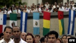 Estudiantes latinoamericanos de Medicina en Cuba. Archivo.