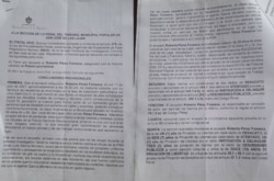 Documento de la Fiscalía en caso de Roberto Pérez Fonseca.