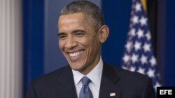 El presidente estadounidense Barack Obama, en rueda de prensa en la Casa Blanca (19 de diciembre, 2014).