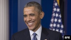 El presidente estadounidense Barack Obama, en rueda de prensa en la Casa Blanca el 19 de diciembre del 2014.