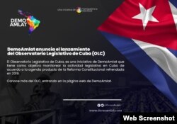 Presentación del Observatorio Legislativo de Cuba (OLC), la iniciativa del proyecto regional Demo Amlat.