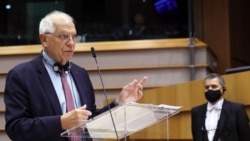 El Alto Representante de la Unión Europea, Josep Borrell, durante la sesión de este miércoles en el Parlamento Europeo. (YVES HERMAN / POOL / AFP)