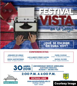 Cartel del Festival VISTA en la Universidad Sergio Arboleda de Bogotá.