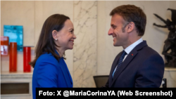 María Corina se reúne con el presidente Emmanuel Macron