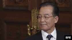 Primer ministro chino, Wen Jiabao, en Bruselas (Bélgica). China bloqueó el acceso a la web del diario "The New York Times". 