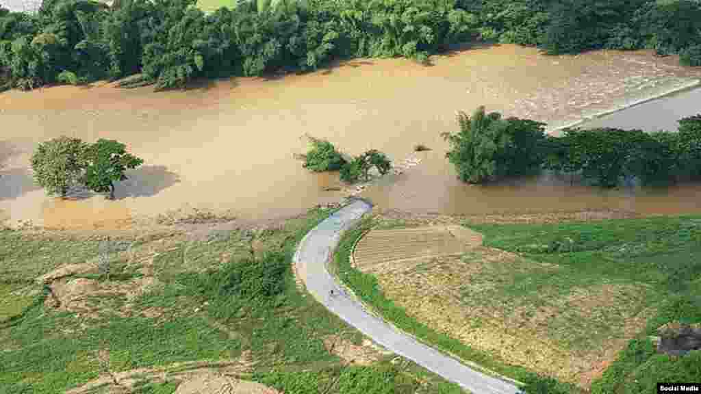 Vista aérea de ares afectadas por las lluvias de Eta en Pinar del Río Tomado de Facebook Tele Pinar