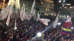 Manifestación en favor de la democracia en Venezuela y Cuba en la Plaza San Martín