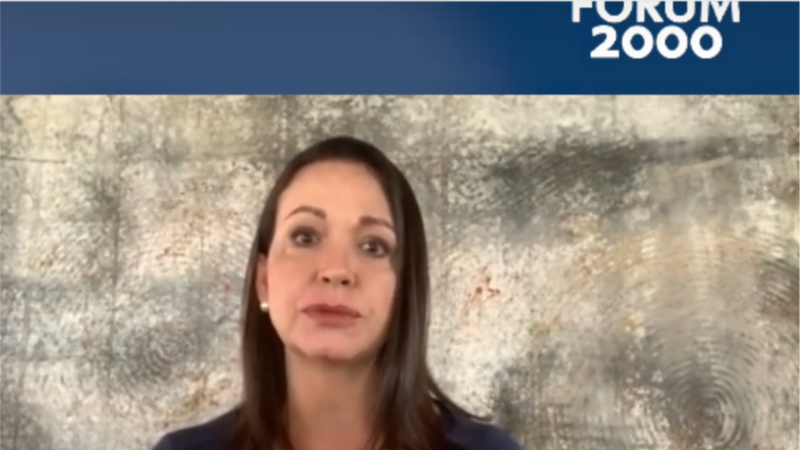 María Corina Machado, venezuelska aktivistka, prejemnica Nobelove nagrade za mir 2025, Bitcoin vidi kot ključno rešilno bilko