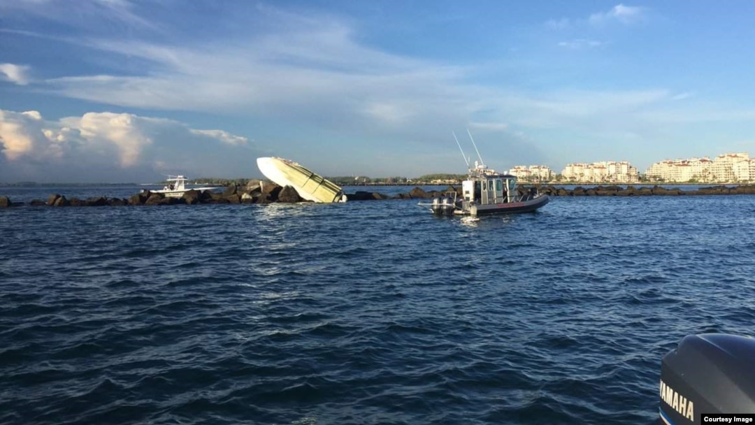 Escena del mortal accidente de bote en el que falleció José Fernández. (Foto: Departamento de Bomberos Miami-Dade)