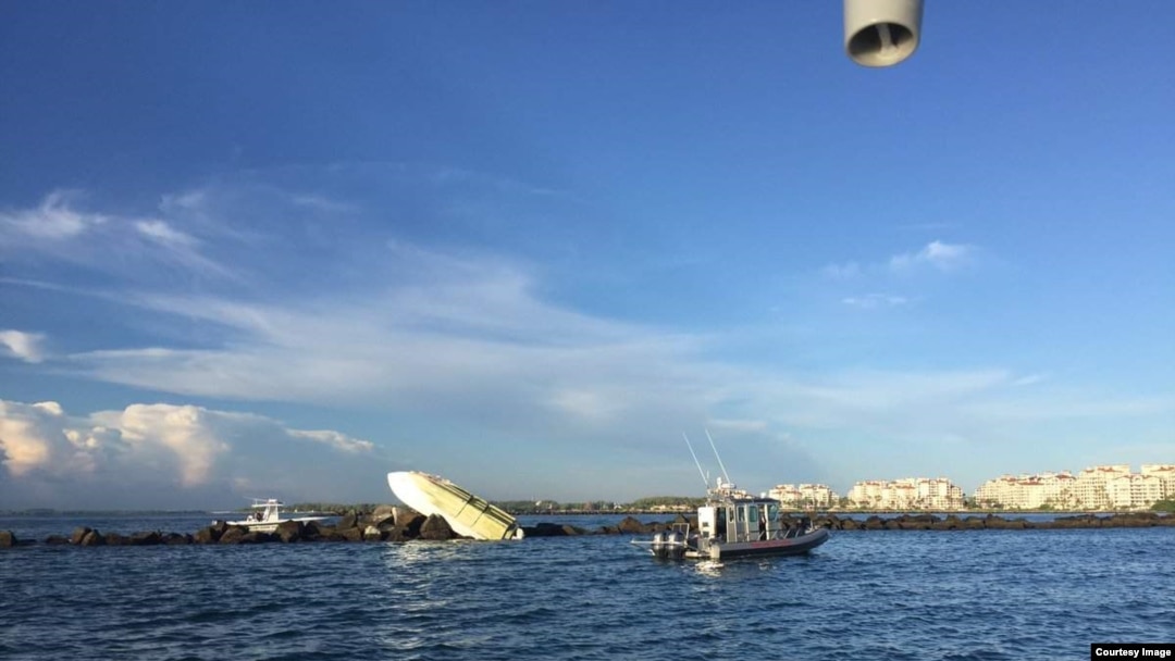 Escena del mortal accidente de bote en el que falleció José Fernández. (Foto: Departamento de Bomberos Miami-Dade)