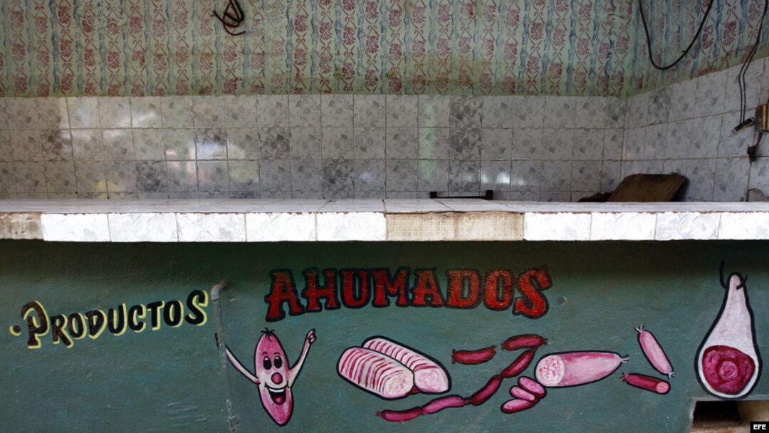 Un mostrador vacío de La Habana.